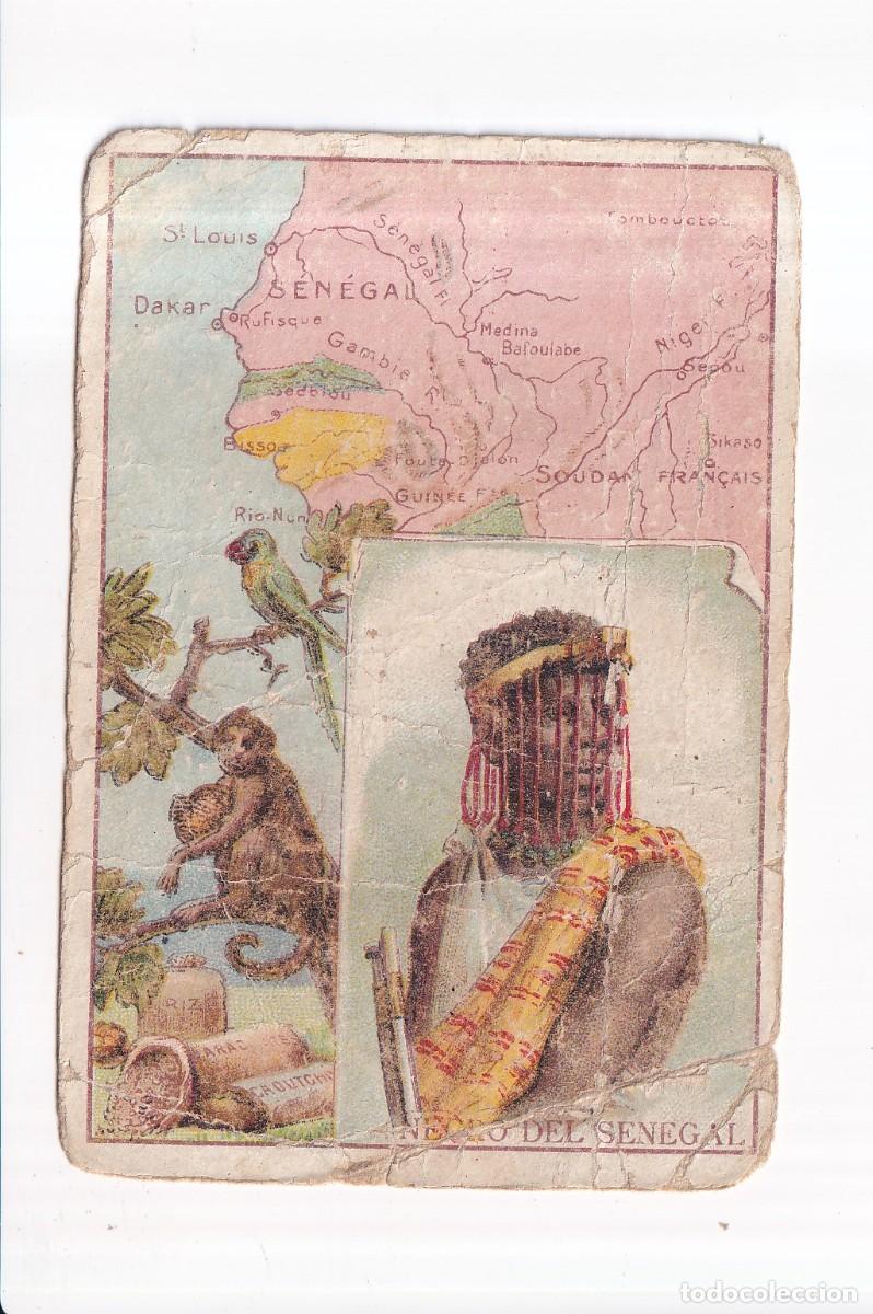 Coleccionismo cromos antiguos: TRAJES Y COSTUMBRES DEL MUNDO : NUMERO 14 , NEGRO DEL SENEGAL .- CHOCOLATES JAIME BOIX