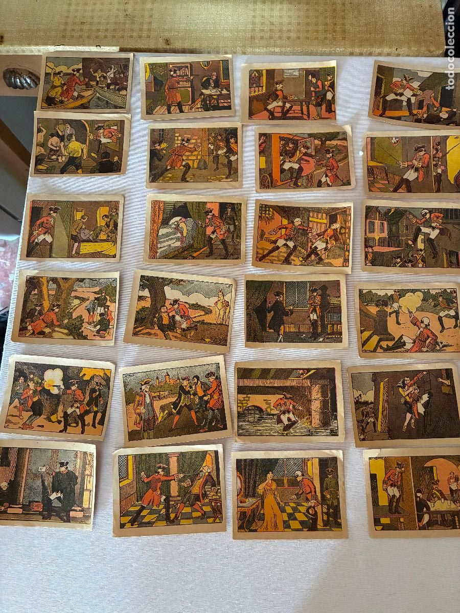 Coleccionismo cromos antiguos: lote 24 cromos las aventuras de Dick Turpin persecuci&oacute;n tenaz,una emboscada,crimen castigado