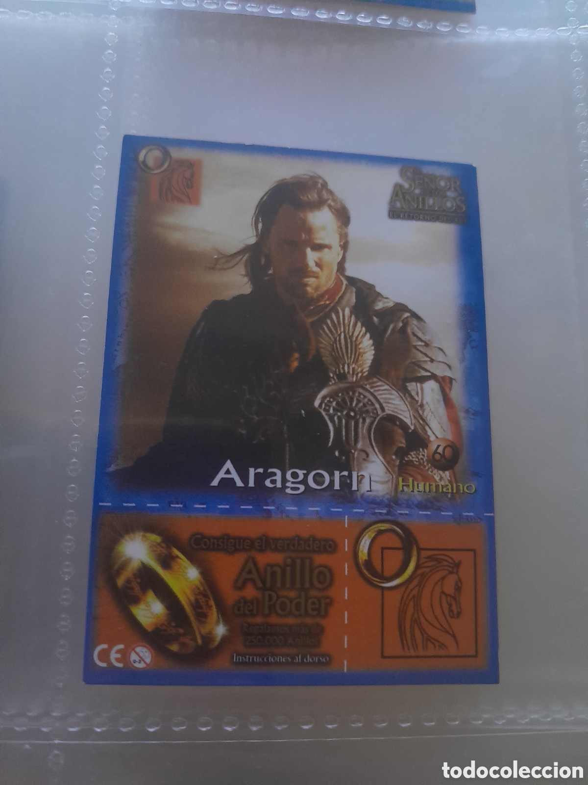 Coleccionismo cromos antiguos: popitas el se&ntilde;or de los anillos cromo tarjeta N&ordm; 60 aragorn