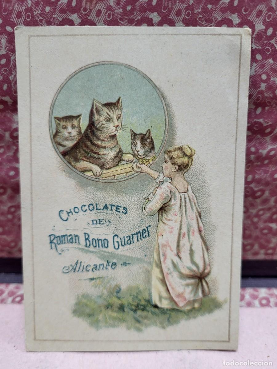 Coleccionismo cromos antiguos: ANTIGUO CROMO PUBLICIDAD CHOCOLATES TES CAFES BONO GUARNER ALICANTE INDUSTRIAL ALICANTINA GATOS