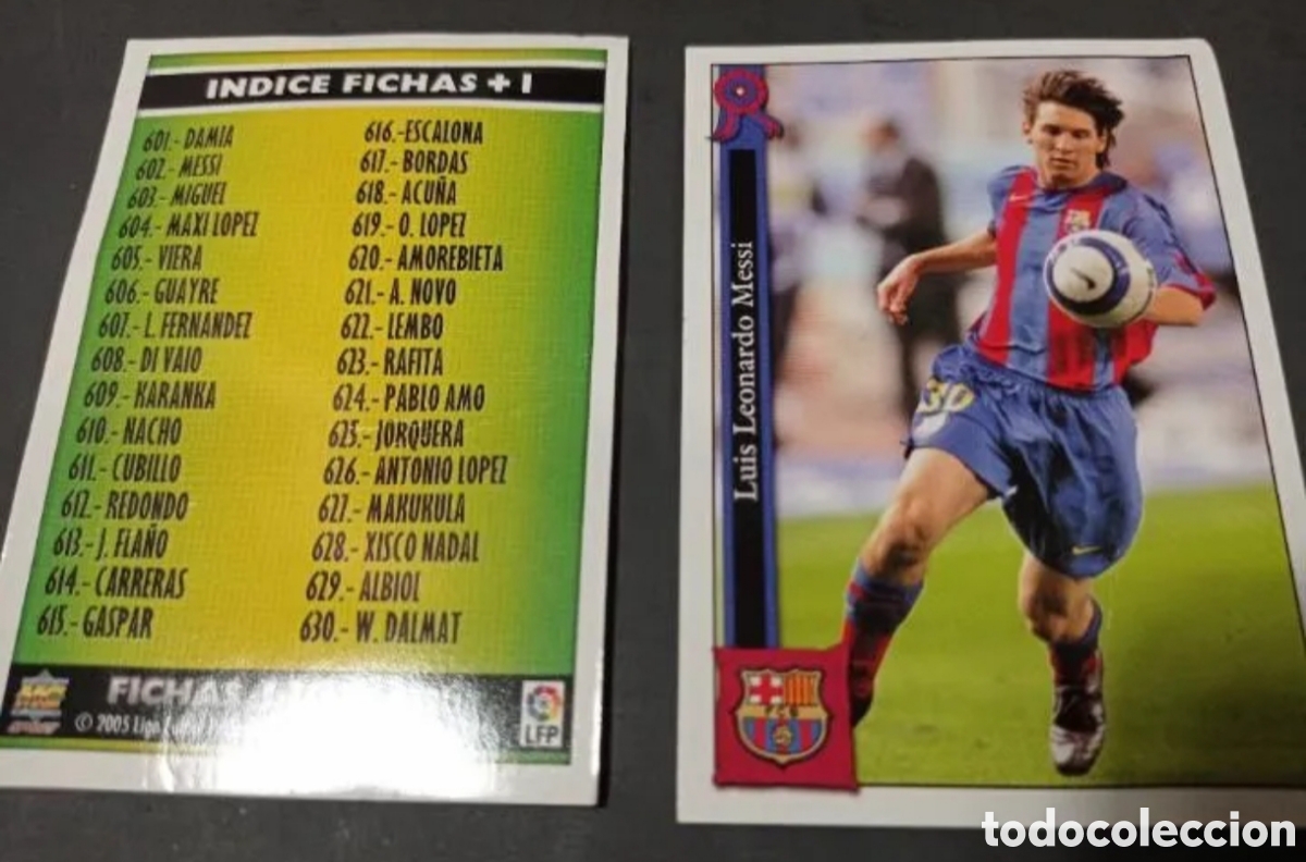 Coleccionismo cromos antiguos: MUNDICROMO 2005 2006 MESSI ROOKIE BARCELONA N 602 Y CROMO FICHA Guia.