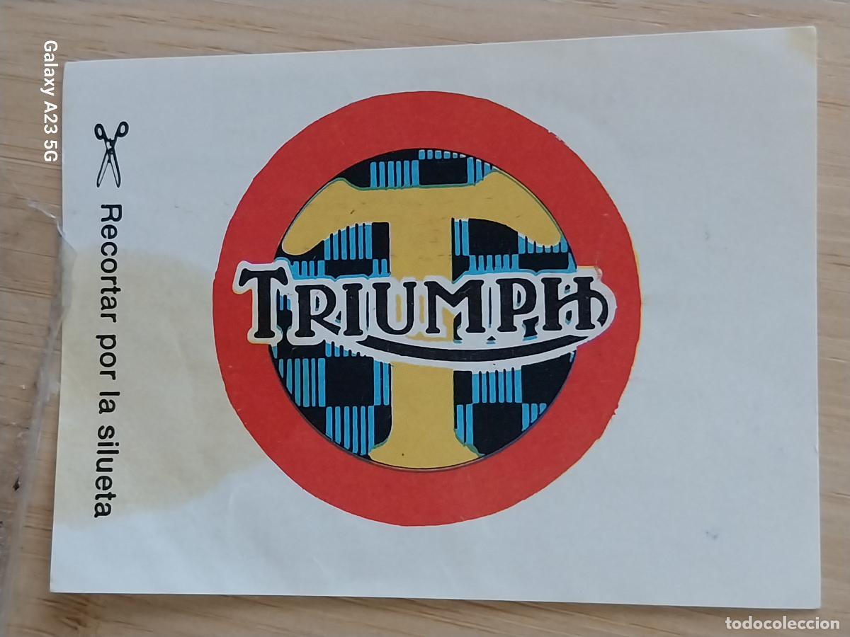 Coleccionismo cromos antiguos: TRIUMPH LOGO BIMBO PASTELITOS A&Ntilde;O 1975 MUNDO MOTOS CROMO 37 A SIN PEGAR NUNCA