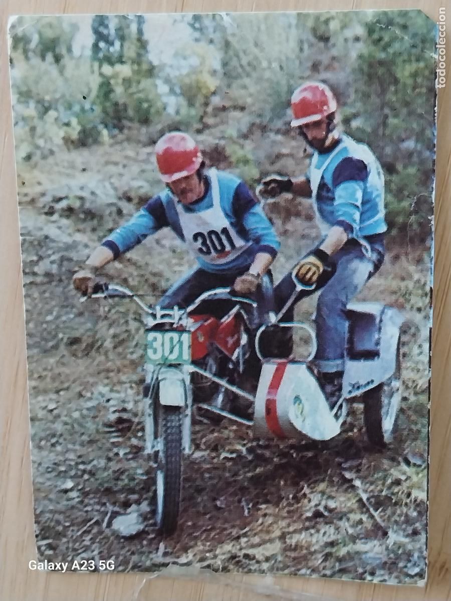 Coleccionismo cromos antiguos: SIDE CAR TRIAL BIMBO PASTELITOS A&Ntilde;O 1975 MUNDO MOTOS CROMO 29 SIN PEGAR NUNCA +