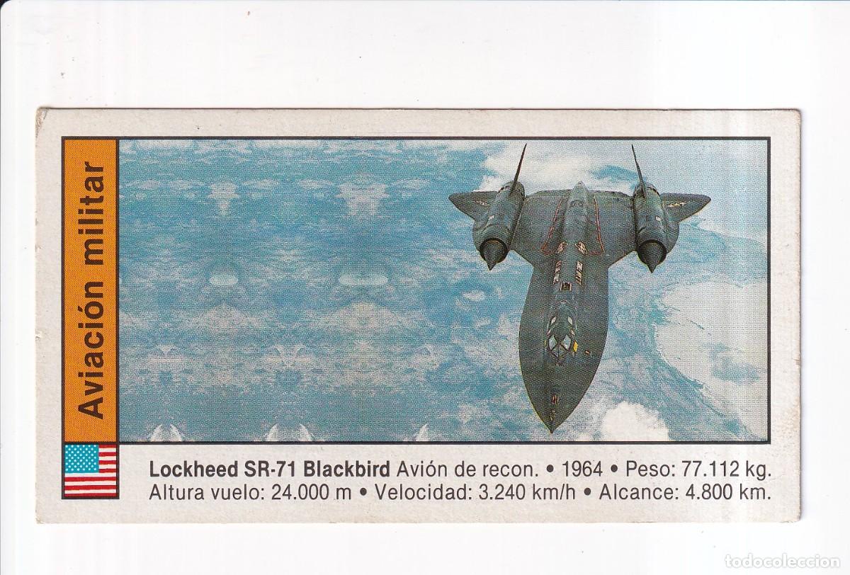 Coleccionismo cromos antiguos: AVIACION MILITAR : NUMERO 129 .- LOCKHEED SR-71 BLANCKBIRD