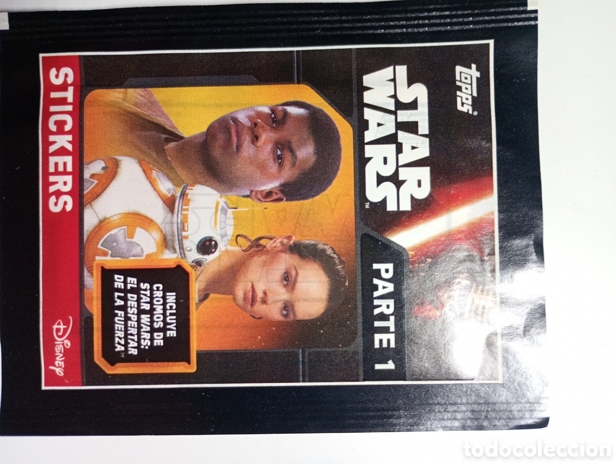 Collectable Antique Stickers: 1 sobre de CROMOS de la colecci&oacute;n STAR WARS PARTE 1 de Disney, Ed TOPPS