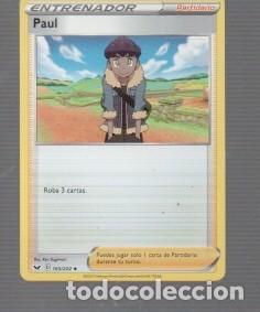 Coleccionismo cromos antiguos: CROMO DE POK&Eacute;MON ENTRENADOR PARTIDARIO PAUL DEL A&Ntilde;O 2020