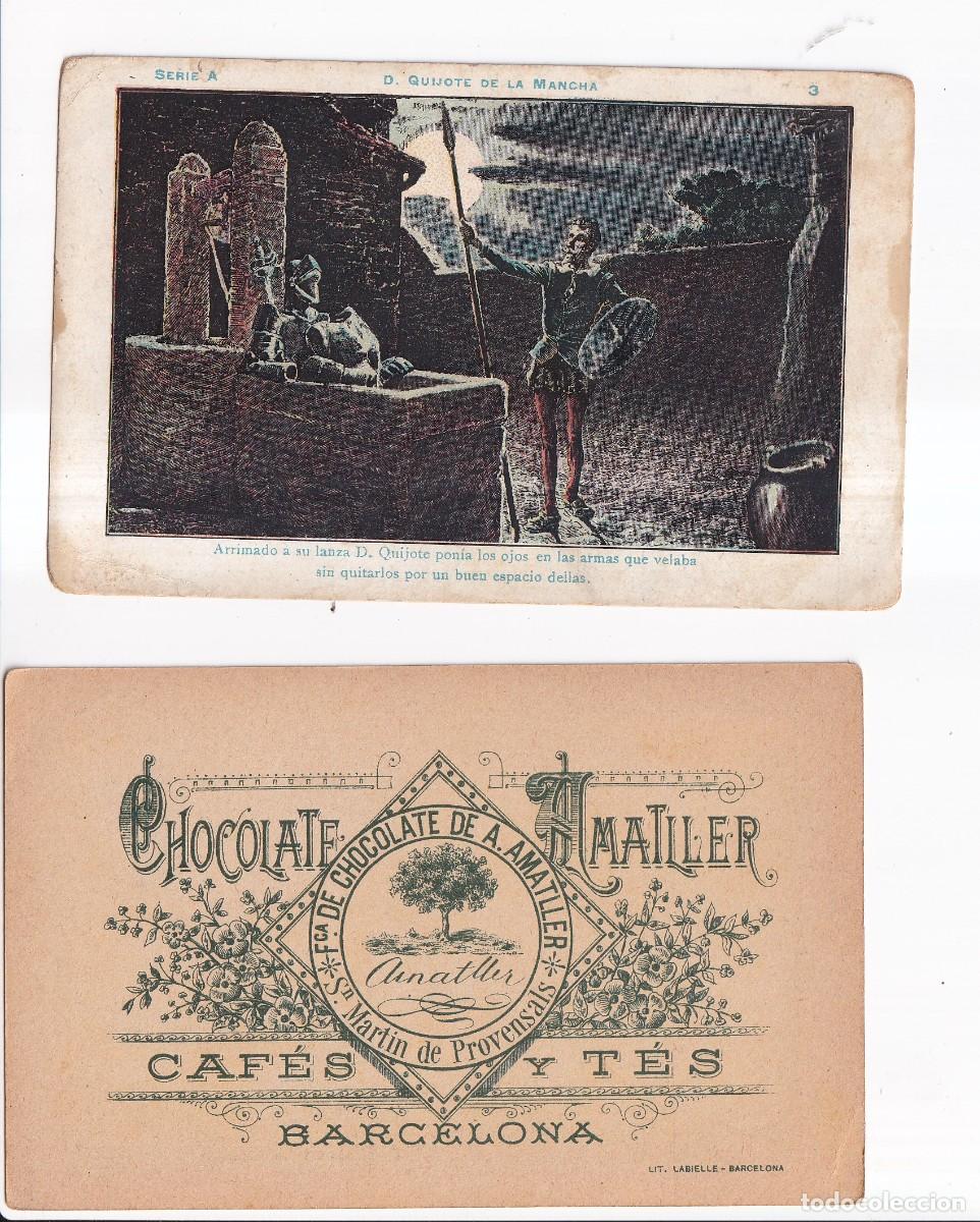 Coleccionismo cromos antiguos: D. QUIJOTE DE LA MANCHA : SERIA A. NUMERO 3 .- CHOCOLATE AMATLLER