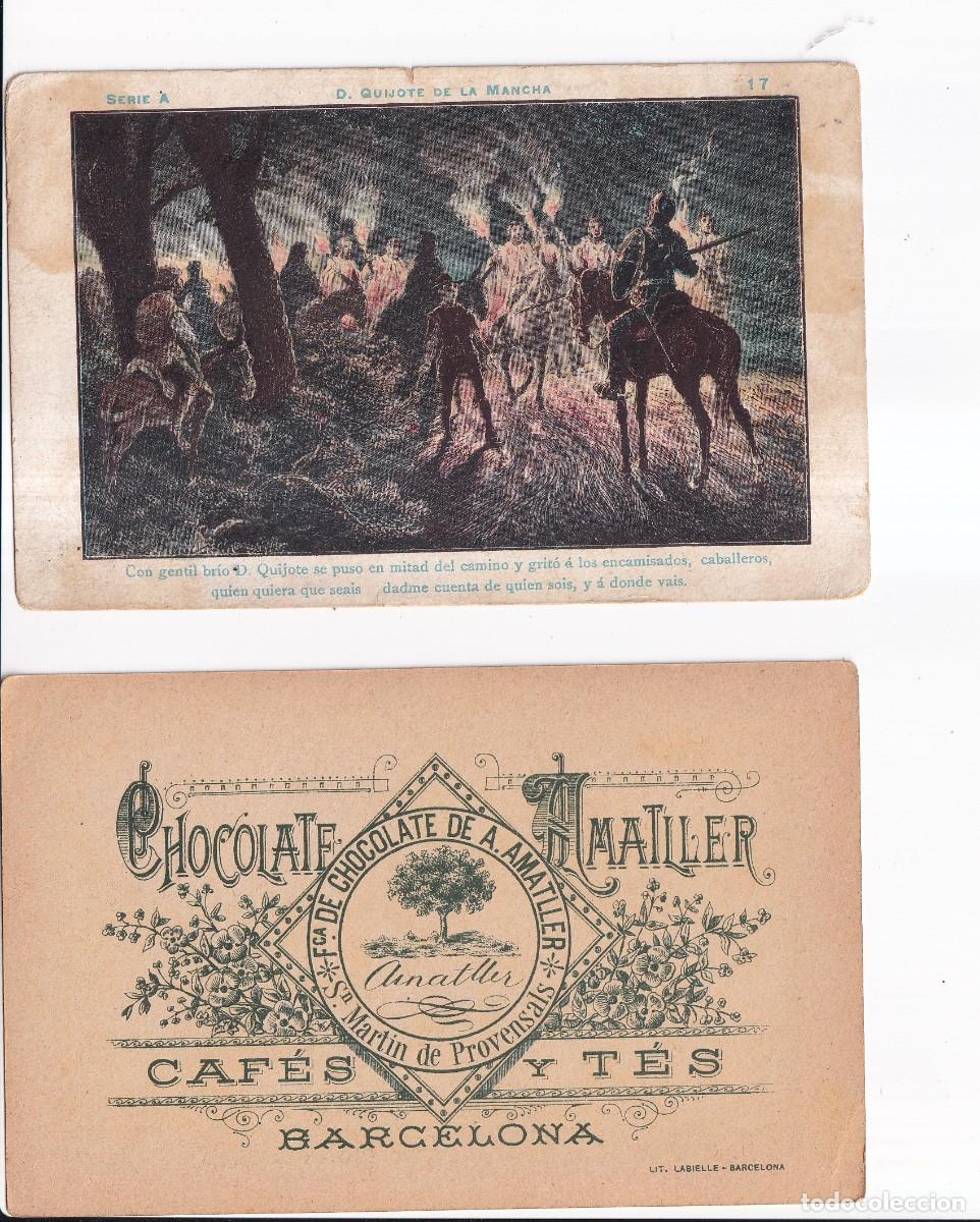 Coleccionismo cromos antiguos: D. QUIJOTE DE LA MANCHA : SERIA A. NUMERO 17 .- CHOCOLATE AMATLLER