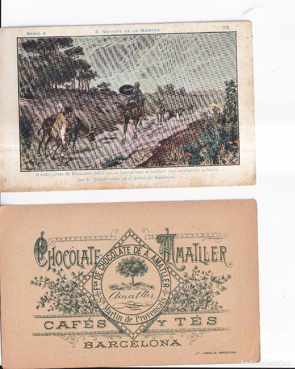 Coleccionismo cromos antiguos: D. QUIJOTE DE LA MANCHA : SERIA A. NUMERO 19 .- CHOCOLATE AMATLLER