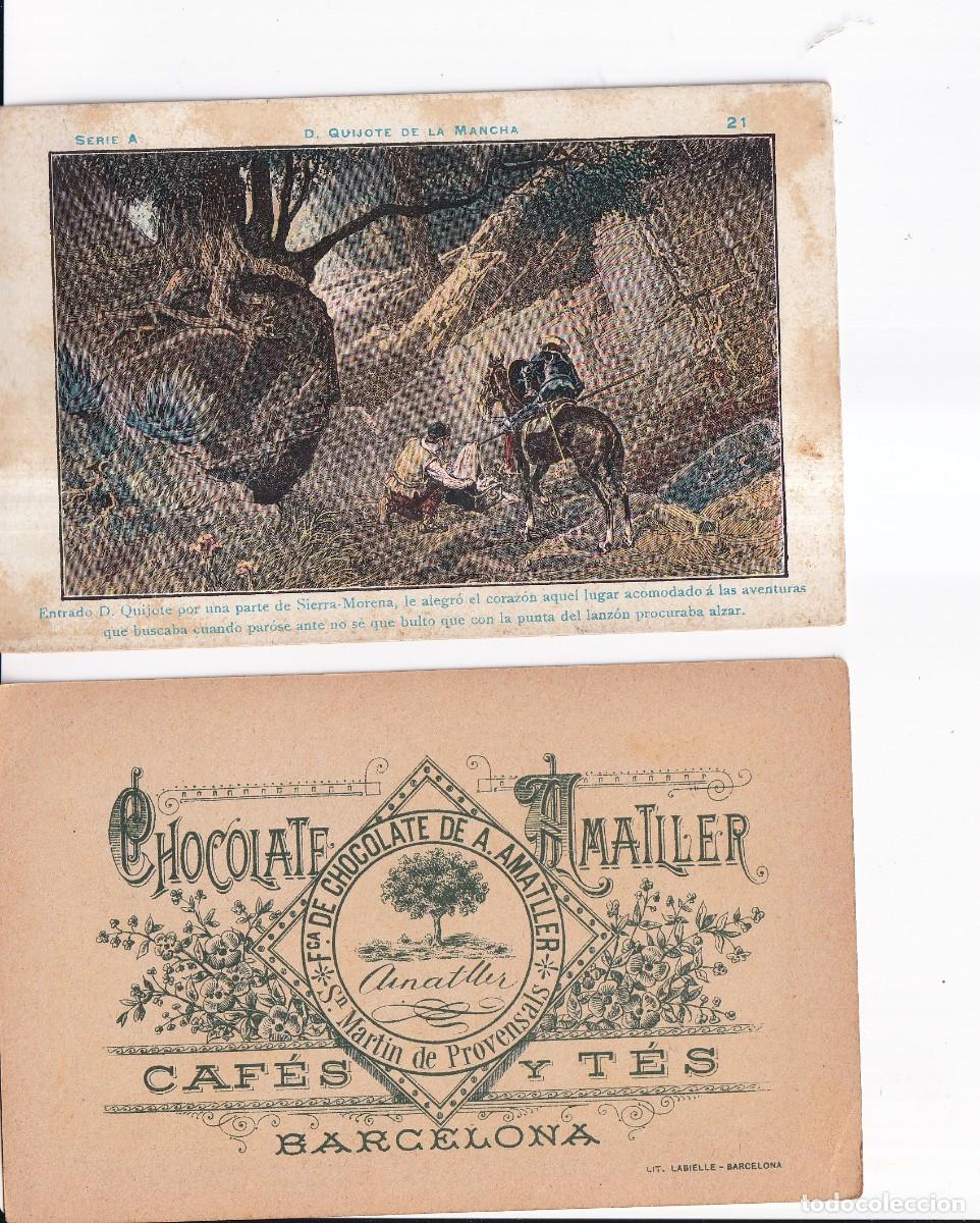 Coleccionismo cromos antiguos: D. QUIJOTE DE LA MANCHA : SERIA A. NUMERO 21 .- CHOCOLATE AMATLLER