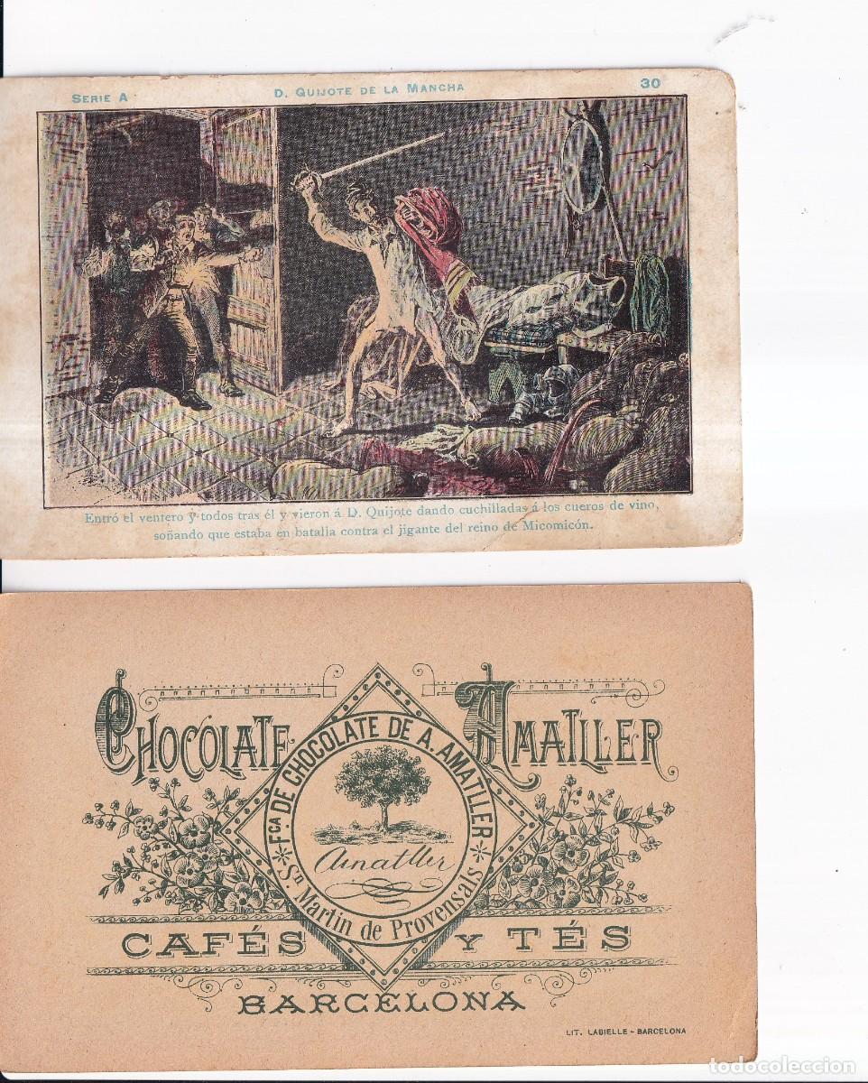 Coleccionismo cromos antiguos: D. QUIJOTE DE LA MANCHA : SERIA A. NUMERO 30 .- CHOCOLATE AMATLLER