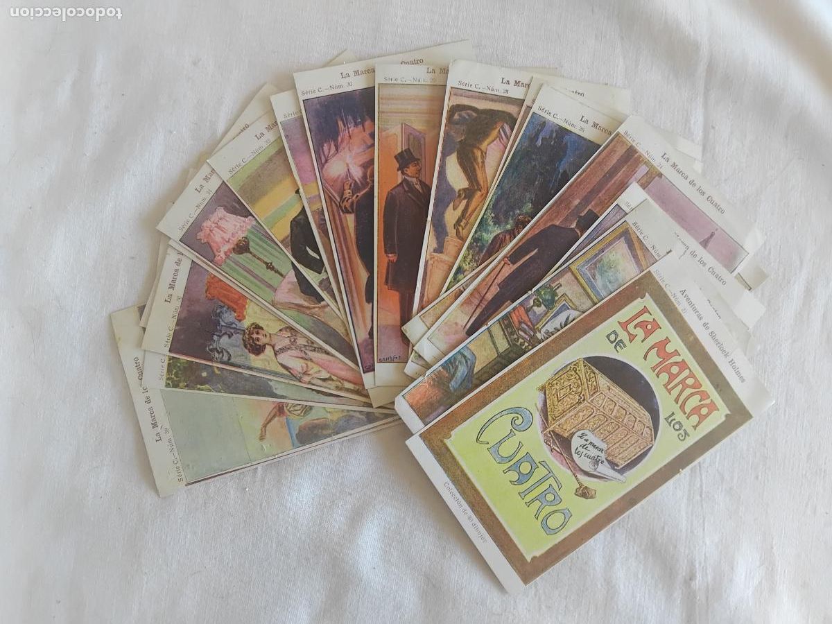 Coleccionismo cromos antiguos: AVENTURAS DE SHERLOCK HOLMES. LA MARCA DE LOS CUATRO. COMPLETA. 20 CROMOS. CHOCOLATE JAIME BOIX