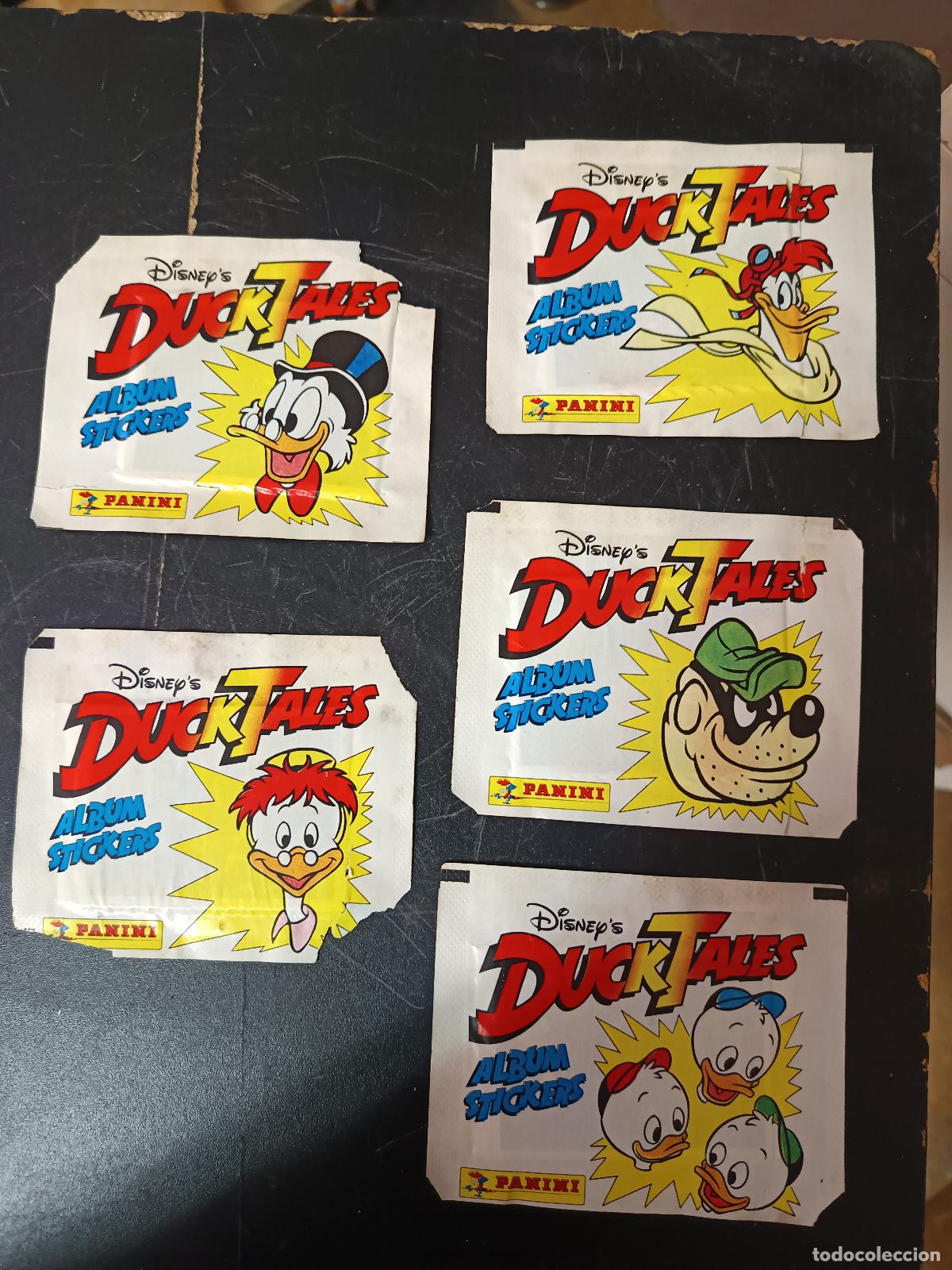 Coleccionismo cromos antiguos: 5 SOBRES SIN ABRIR DIFERENTES DISNEY DUCK TALES, ALBUM STICKES PANINI 1987.