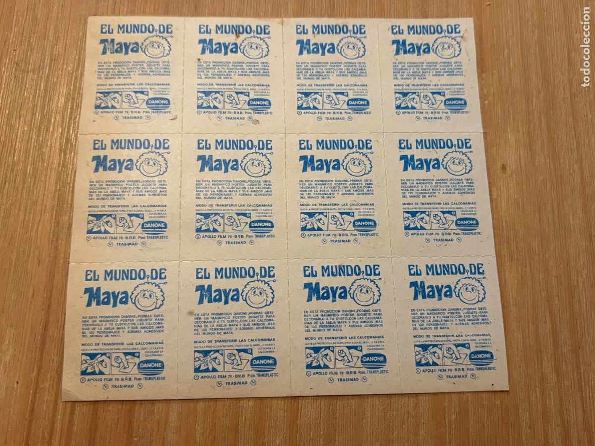 Coleccionismo cromos antiguos: Cv3. ANTIGUAS Calcoman&iacute;as abeja Maya de Danone a&ntilde;os 80 SIN PEGAR