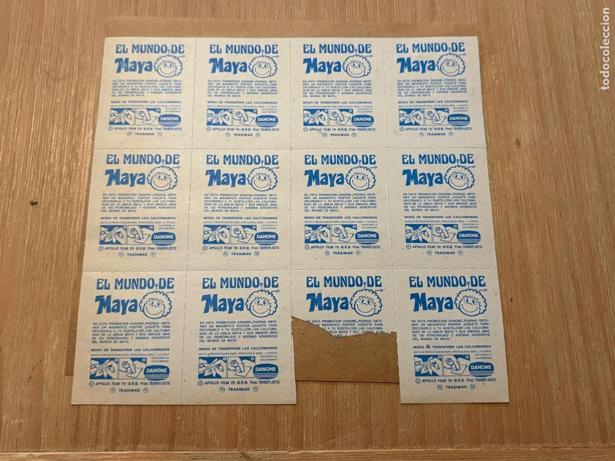 Coleccionismo cromos antiguos: Cv3. ANTIGUAS Calcoman&iacute;as abeja Maya de Danone a&ntilde;os 80 SIN PEGAR