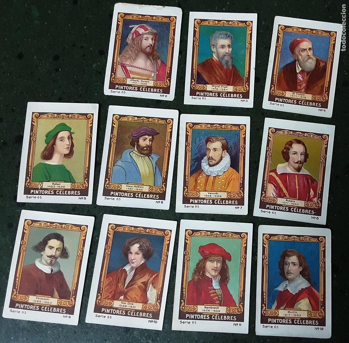 Coleccionismo cromos antiguos: Pintores c&eacute;lebres, serie 65 incompleta de 11 cromos. Mi &aacute;lbum Nestl&eacute;