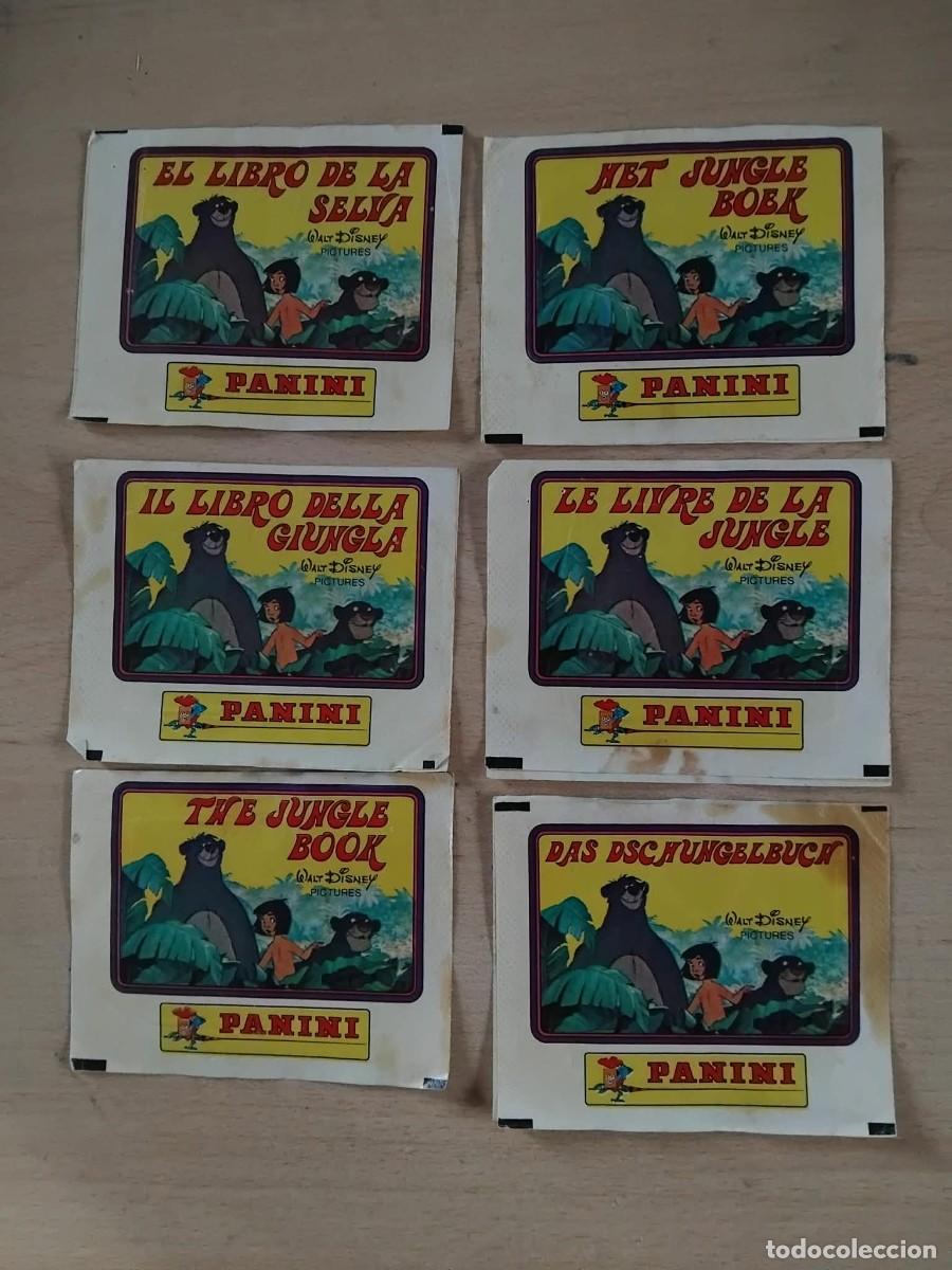 Colecionismo Cromos antigos: LOTE DE 6 SOBRES VACIOS. EL LIBRO DE LA SELVA EN 6 IDIOMAS DISTINTOS. PANINI.(y sueltos).(C/Y2)