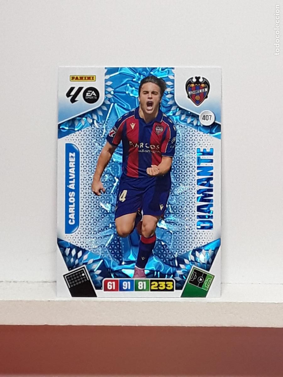 Coleccionismo cromos antiguos: ADRENALYN 2025 2026 25 26 ALBUM PANINI LIGA N 407 LEVANTE DIAMANTE CARLOS ALVAREZ