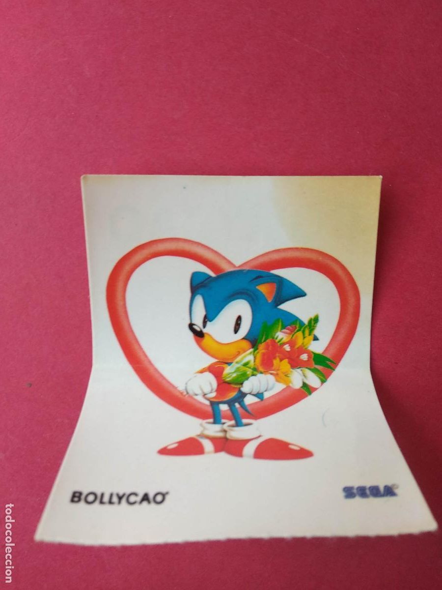 Coleccionismo cromos antiguos: PEGATINA DE BOLLYCAO SEGA MEGADRIVE CROMO 1 PUNTO NUNCA PEGADO SONIC CORAZON RAMO DE FLORES