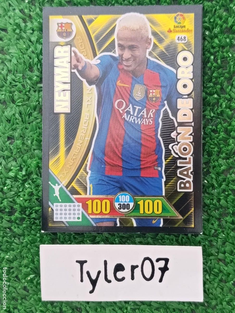 Coleccionismo cromos antiguos: NEYMAR BALON DE ORO 468 BARCELONA ADRENALYN XL 2016 2017 16 17