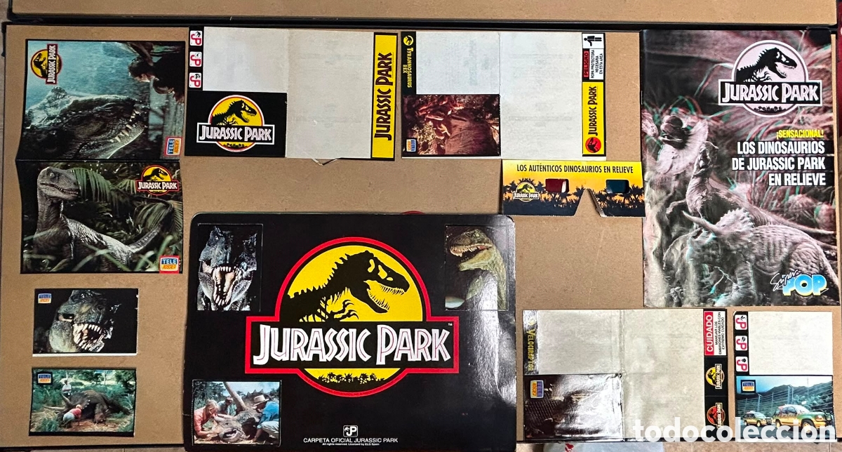 Coleccionismo cromos antiguos: Jurassic park lote carpeta revista y cromos revista tele indiscreta