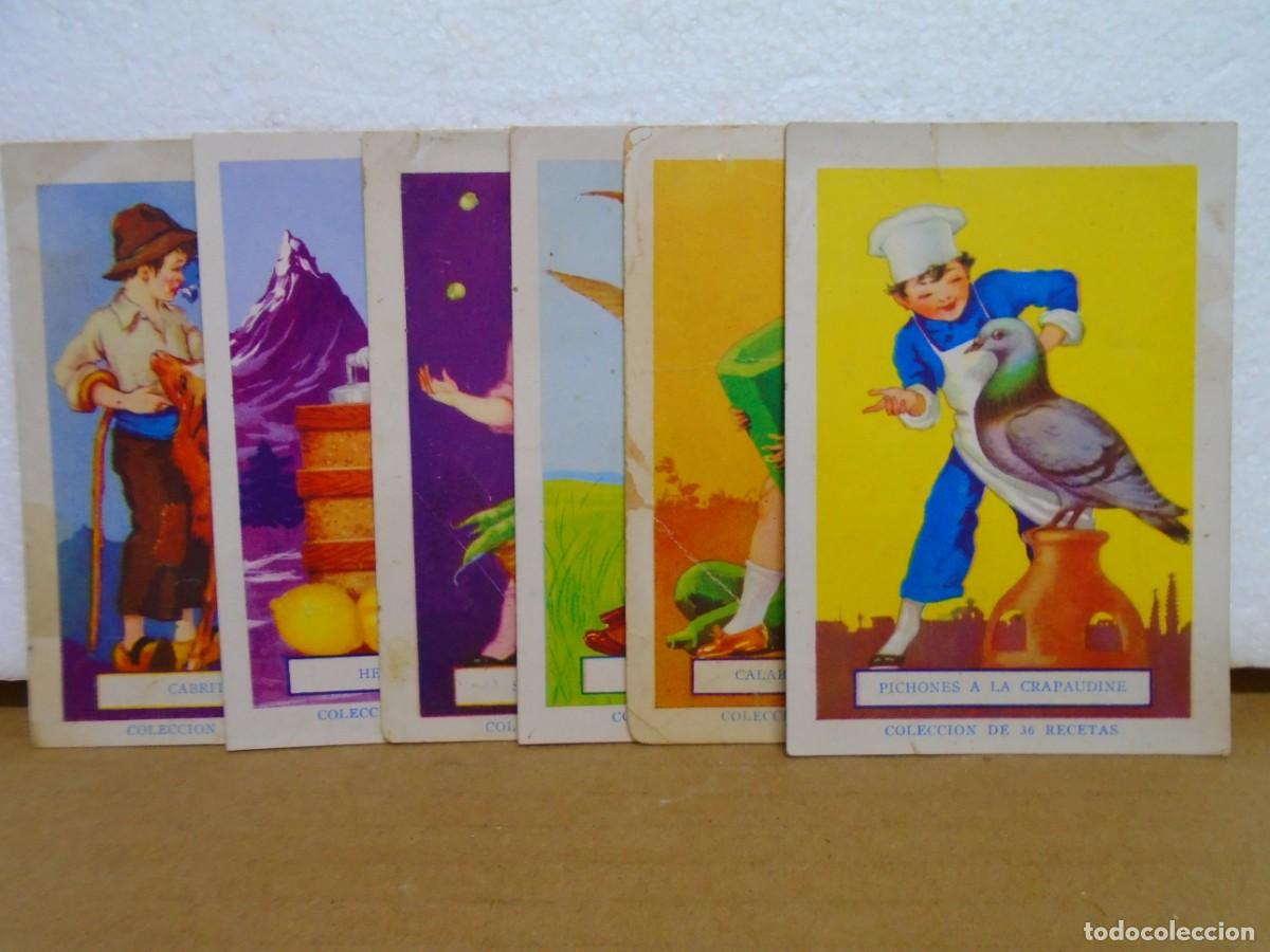 Coleccionismo cromos antiguos: ELCHE(ALICANTE)CHOCOLATES BROTONS.RECETAS,CROMOS N&ordm; 33-26-25-24-19-18.