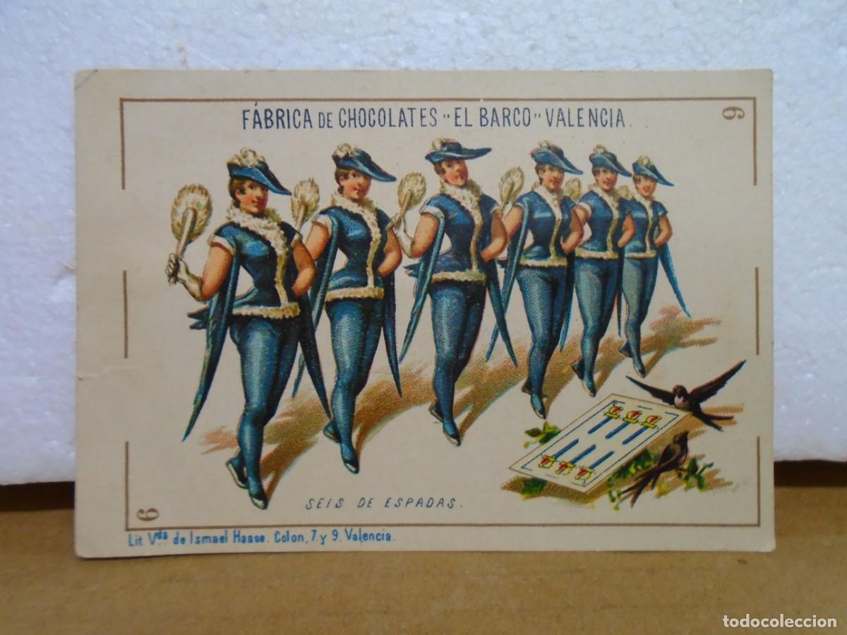 Coleccionismo cromos antiguos: VALENCIA.CHOCOLATES&rdquo;EL BARCO&rdquo; SEIS DE ESPADAS.
