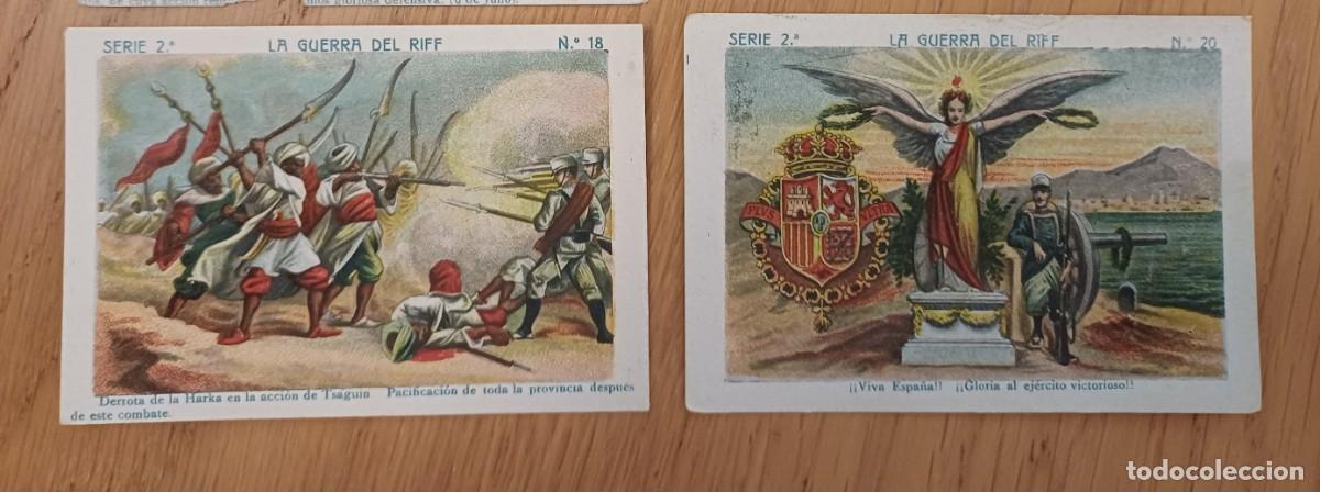 Coleccionismo cromos antiguos: 2 cromos la guerra del Riff, comestibles Rita Coderch, Olot