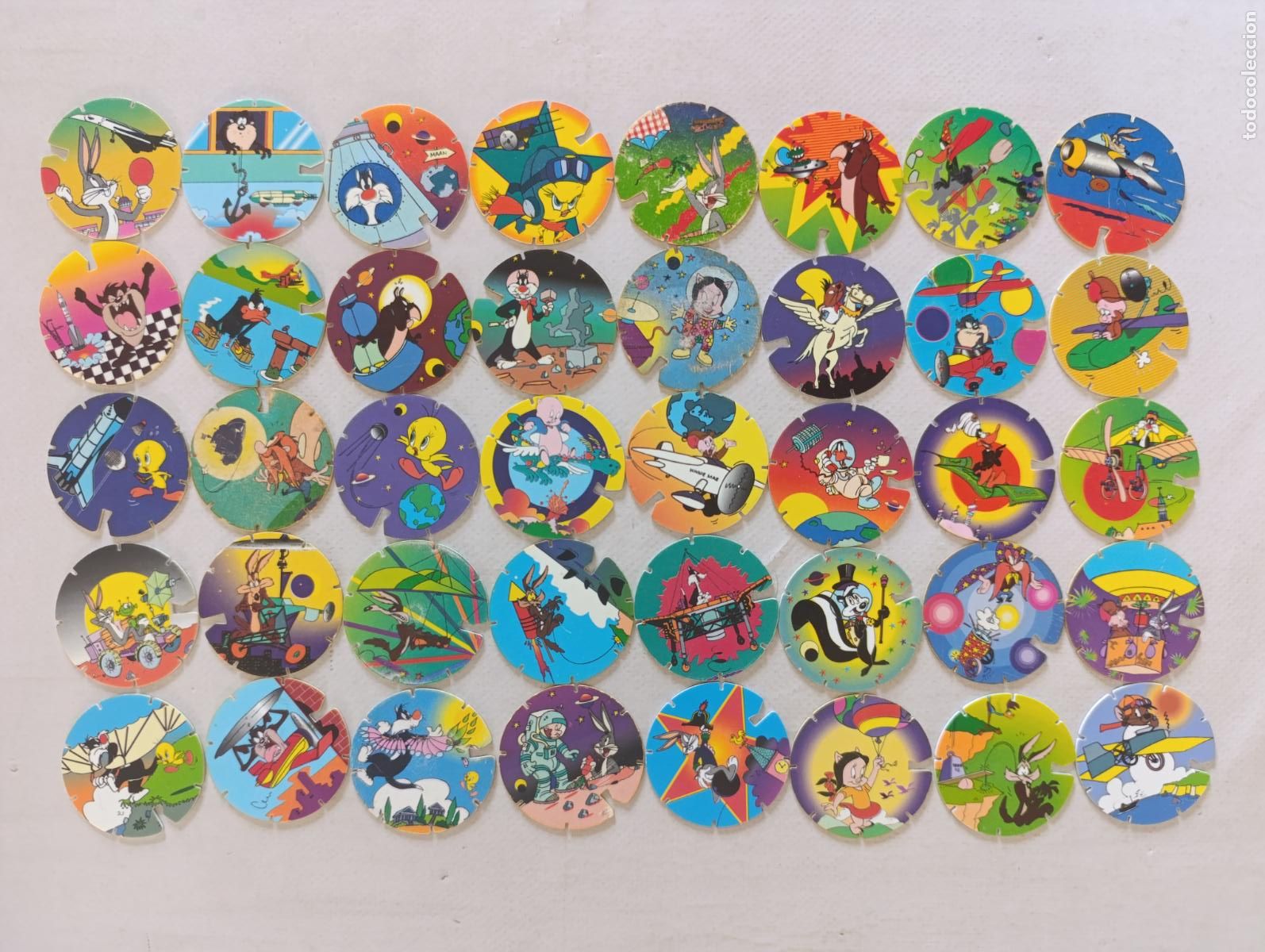 Collectionnisme Cartes &agrave; collectionner anciennes: LOTE 40 TAZOS FLYING FLIPPO - SERIE COMPLETA - N&ordm; 96 A 135 - SMITHS - 1995 - WARNER BROS (7C#w)