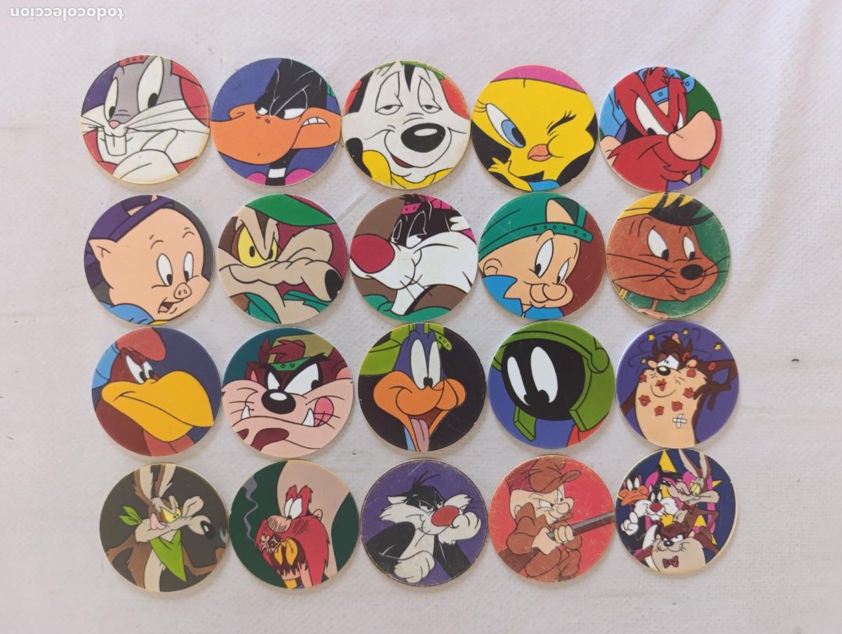 Coleccionismo cromos antiguos: LOTE 20 TAZOS MEGA FLIPPO - SERIE COMPLETA - N&ordm; 76 A 95 - SMITHS - 1995 - WARNER BROS (DC#)