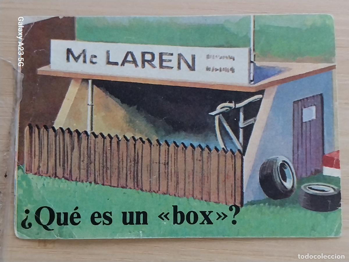 Coleccionismo cromos antiguos: BIMBO PORQUE 2 A&Ntilde;O 1972 CROMO 189 McLAREN F 1 SIN PEGAR NUNCA PROMO PASTELITOS PANADERIA