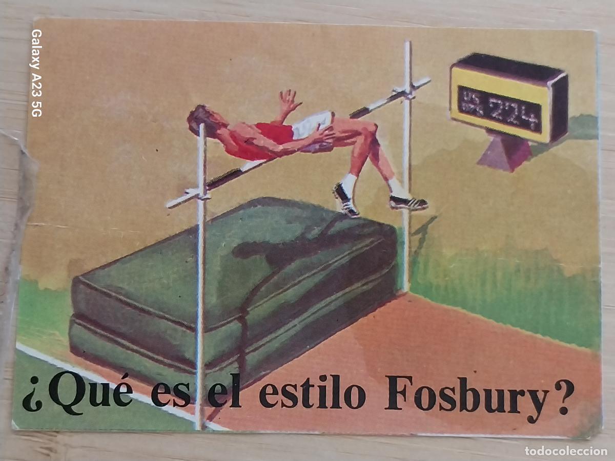 Coleccionismo cromos antiguos: BIMBO PORQUE 2 A&Ntilde;O 1972 CROMO 105 FOSBURY SALTO ALTURA SIN PEGAR NUNCA PROMO PASTELITOS PANADERIA