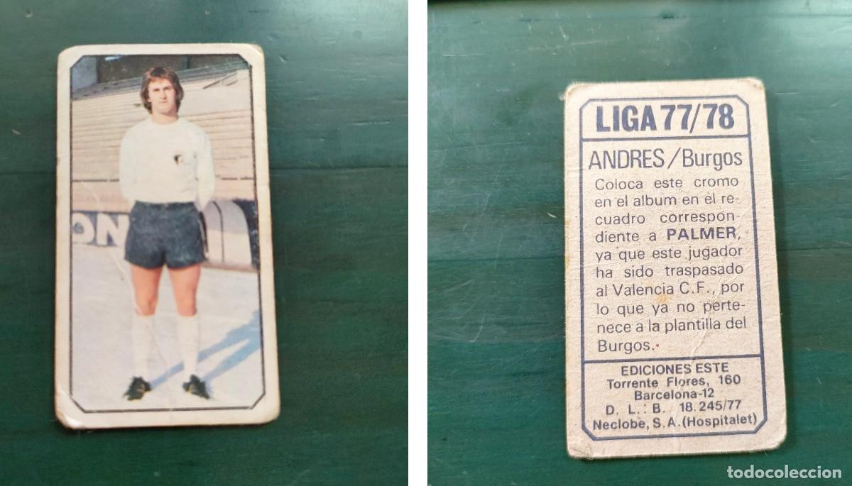 Coleccionismo cromos antiguos: Andr&eacute;s Burgos Coloca Liga Este 77 78 1977 1978 Nunca pegado