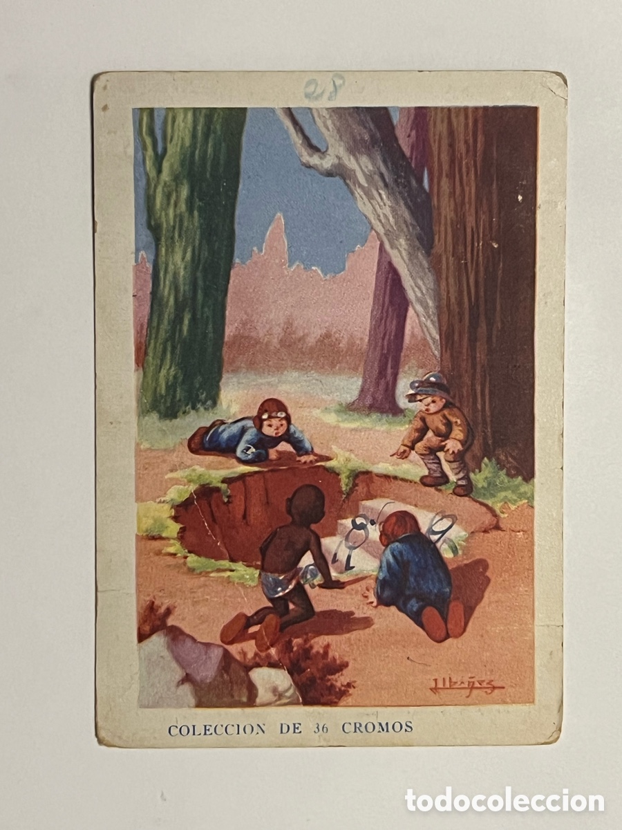 Coleccionismo cromos antiguos: GUADALAJARA F&aacute;brica de Chocolates Arriaca. AVENTURAS DE PAQUITO Y CARBONILLA, Cromo No.28