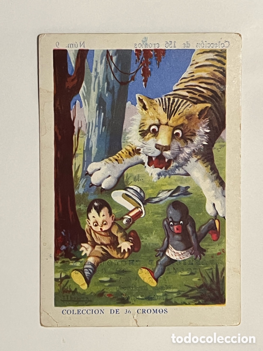 Coleccionismo cromos antiguos: GUADALAJARA F&aacute;brica de Chocolates Arriaca. AVENTURAS DE PAQUITO Y CARBONILLA, Cromo No.9