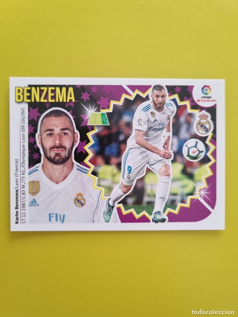 Coleccionismo cromos antiguos: ESTE 18 19 2018 2019 NO PEGADO SIN PEGAR BENZEMA REAL MADRID N&ordm;16 AR826