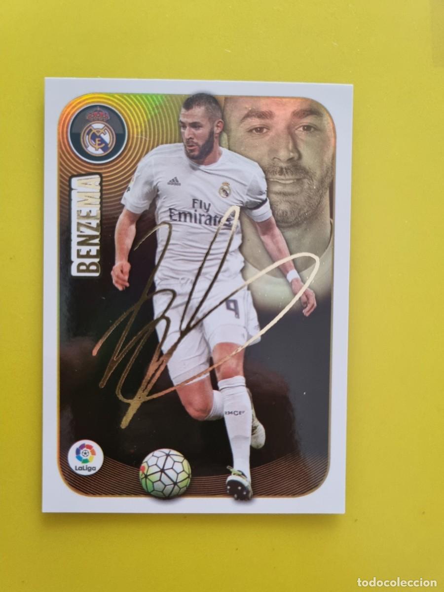 Coleccionismo cromos antiguos: ESTE 16 17 2016 2017 NO PEGADO SIN PEGAR BENZEMA REAL MADRID N&ordm;4 SERIE ORO AR826