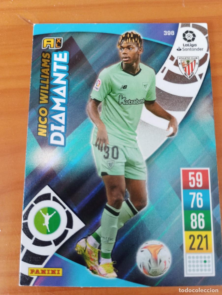 Sammeln alte Sammelbilder: NICO WILLIAMS N&ordm; 398 / ROOKIE DIAMANTE (ATHLETIC BILBAO) ADRENALYN 2021 2022 21 22 PANINI