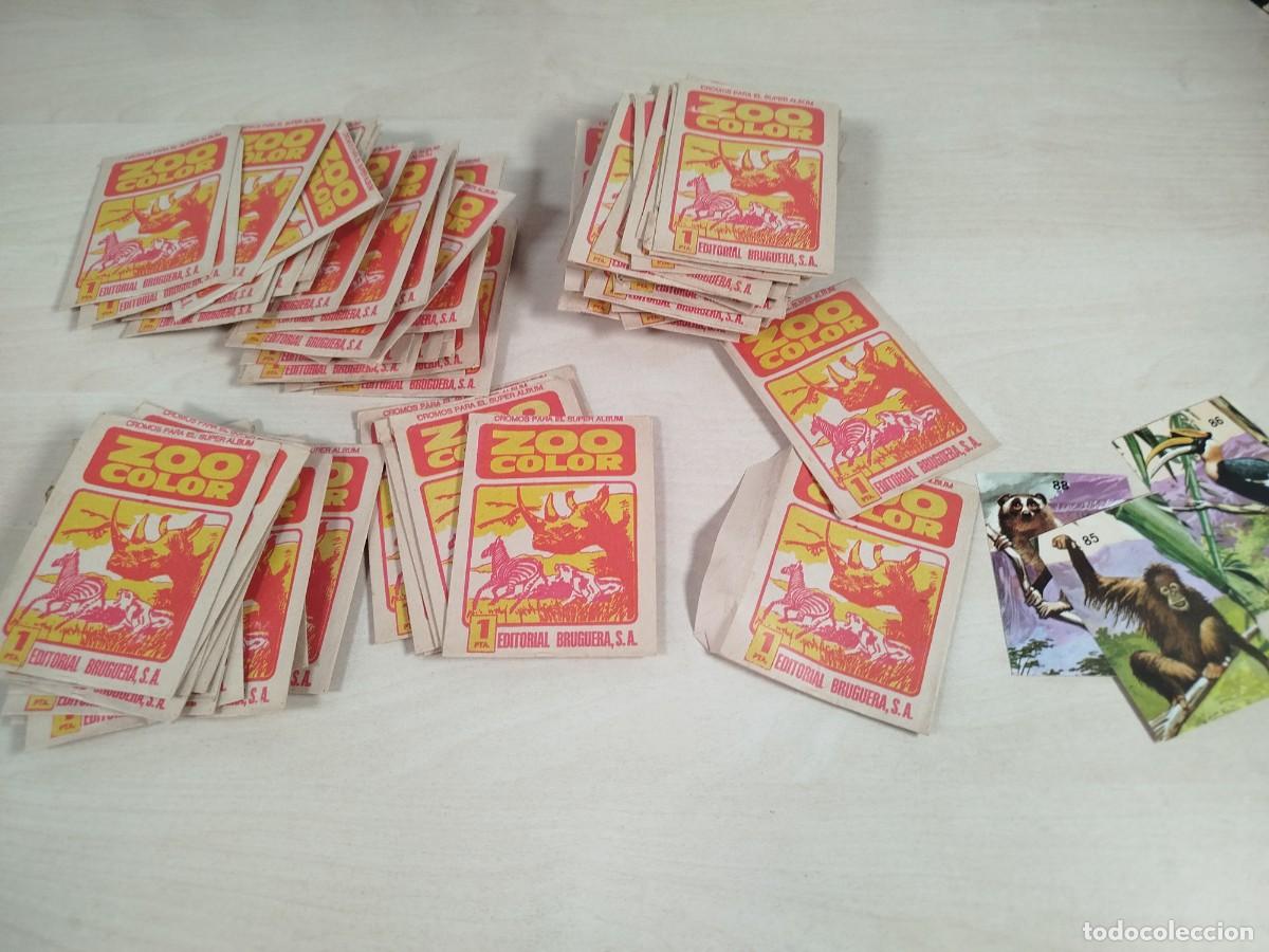 Collectable Antique Stickers: 100 sobres sin abrir Cromos Zoo Color