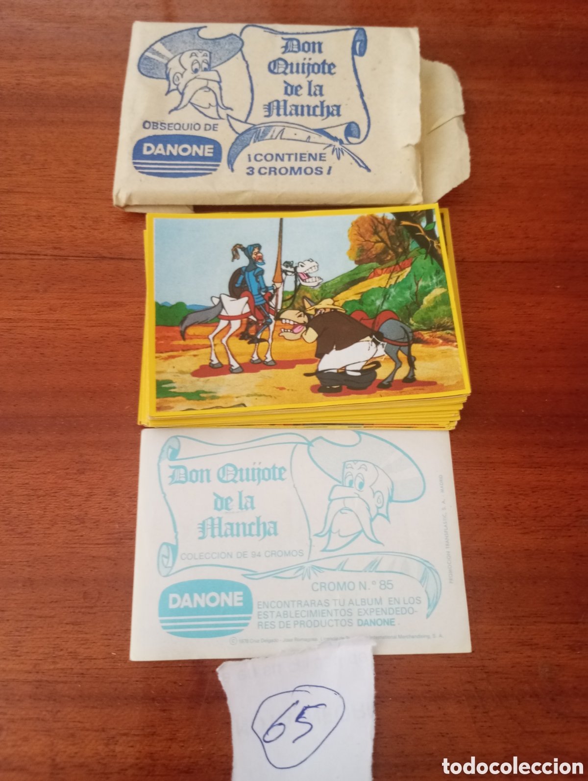 Coleccionismo cromos antiguos: Lote de 65cromos de Don Quijote de la Mancha Danone