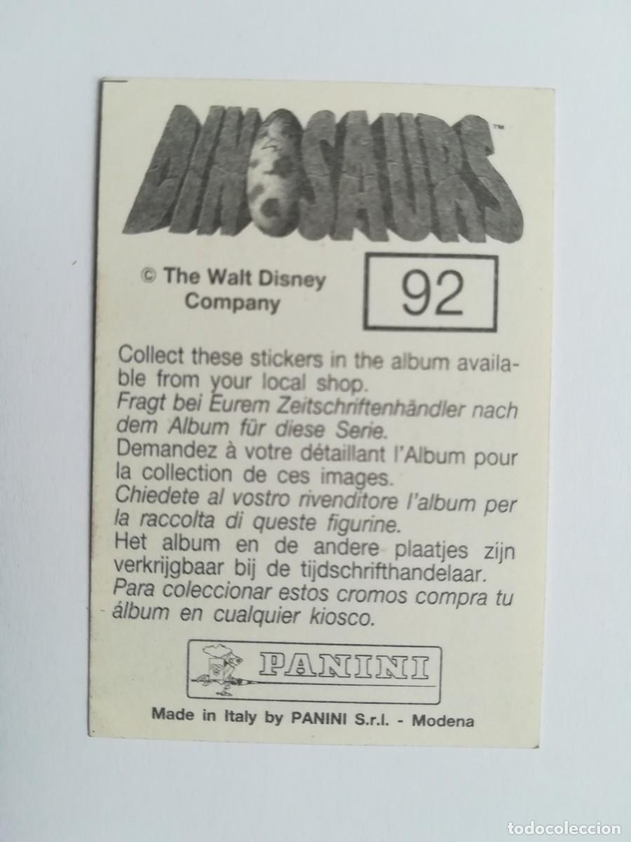 Coleccionismo cromos antiguos: Cromo Dinosaurs N&ordm; 92. Panini. - Foto 2