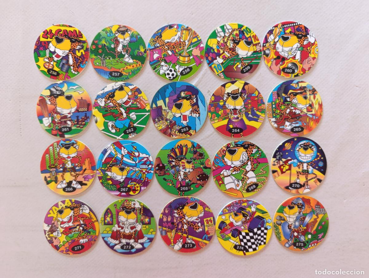 Coleccionismo cromos antiguos: LOTE 20 TAZOS CHEETOS 24 GAME FLIPPO - SERIE COMPLETA - N&ordm; 256 A 275 - SMITHS - CHESTER (DF#)