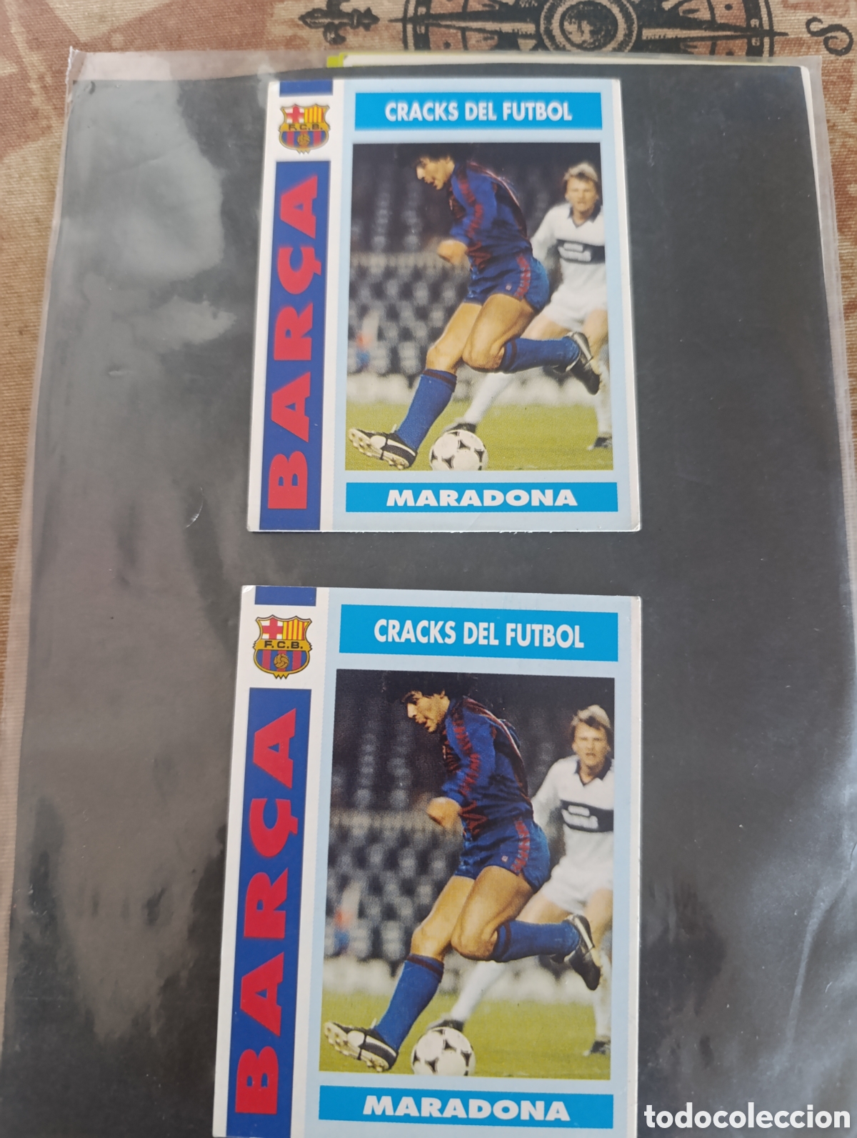 Coleccionismo cromos antiguos: Lote 2 Cards Colecci&oacute;n Barca 92-93 Maradona
