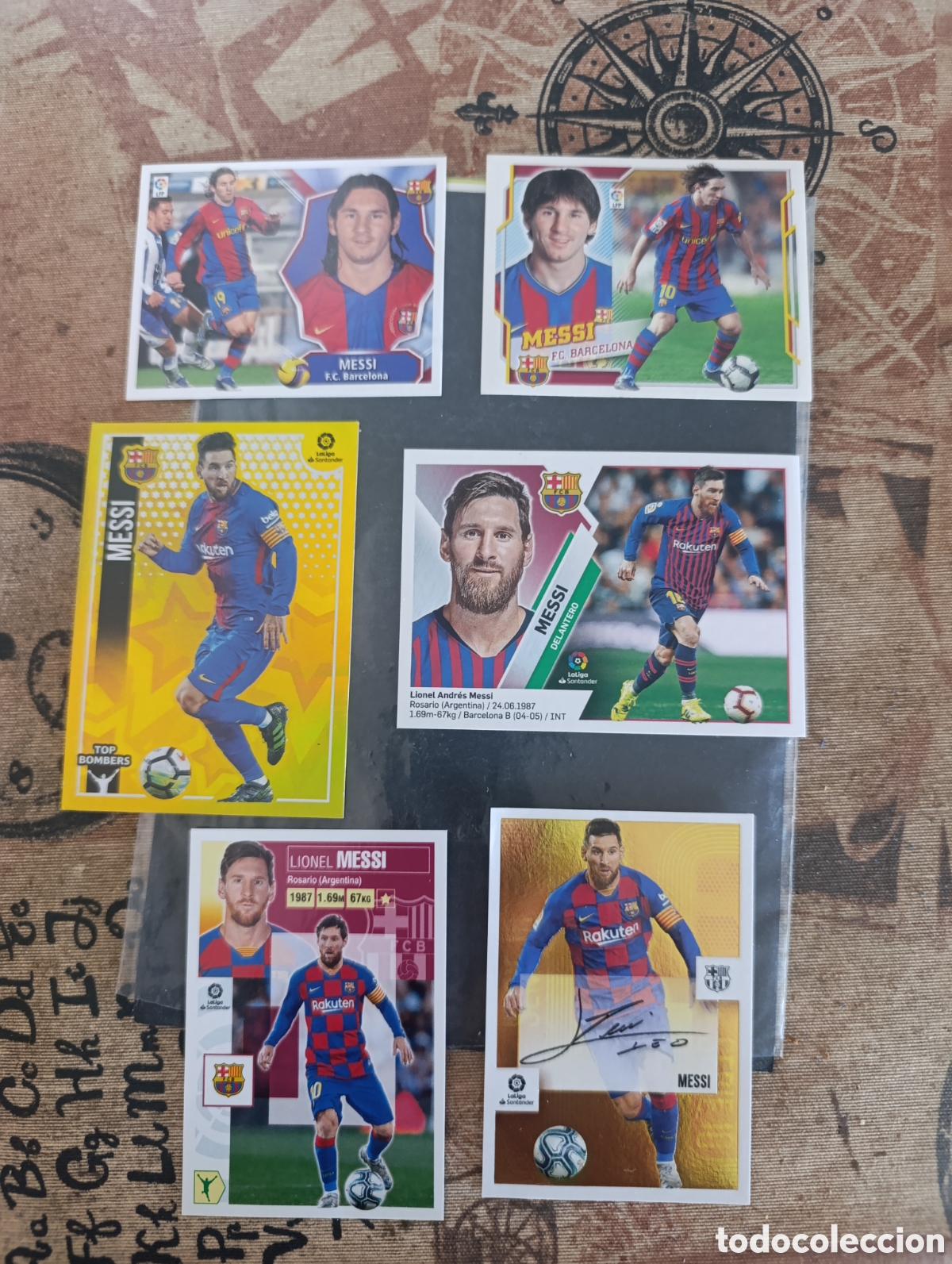 Coleccionismo cromos antiguos: Lote 6 Cards Liga Este Messi