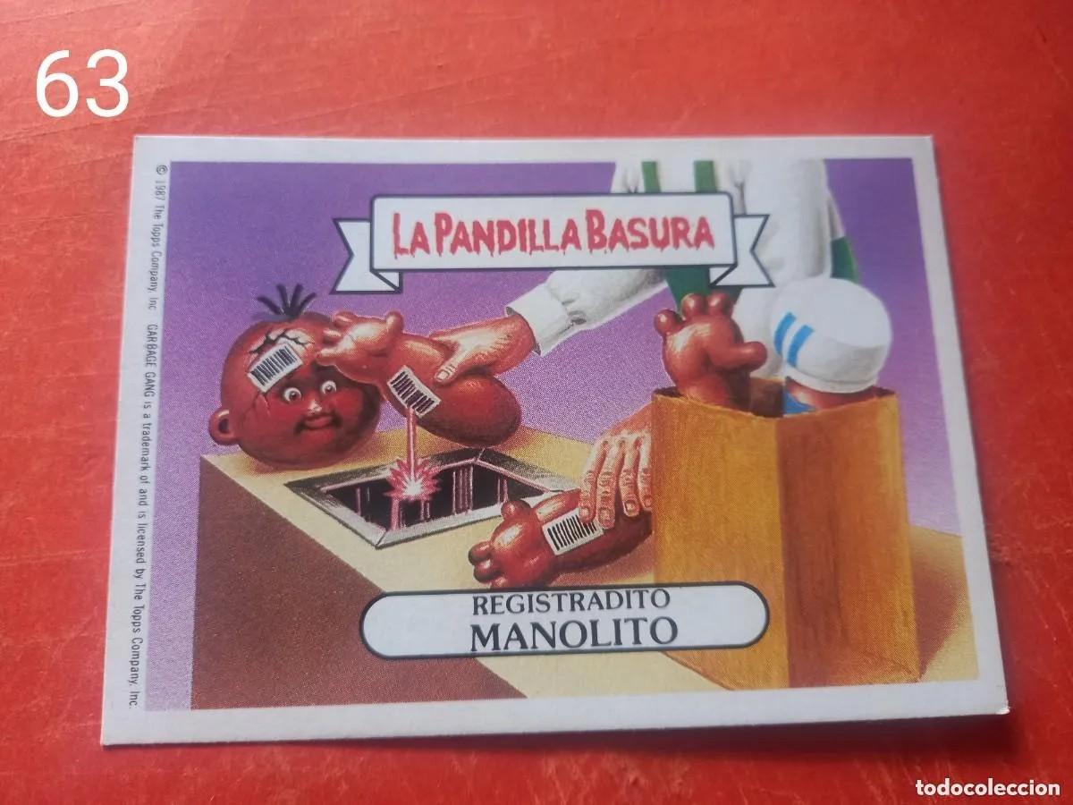 Coleccionismo cromos antiguos: Cromo n.63 la pandilla basura (album azul) sin pegar