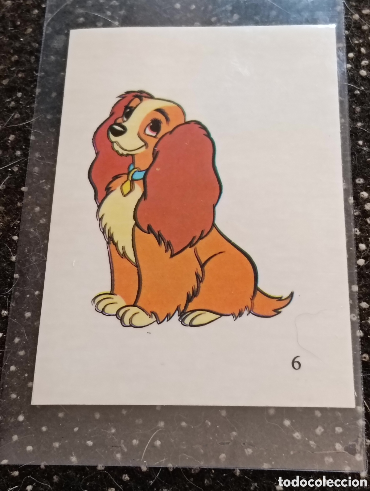 Coleccionismo cromos antiguos: Cromo de Reina Lady de la pel&iacute;cula de animaci&oacute;n de Disney La Dama y el Vagabundo (1955).