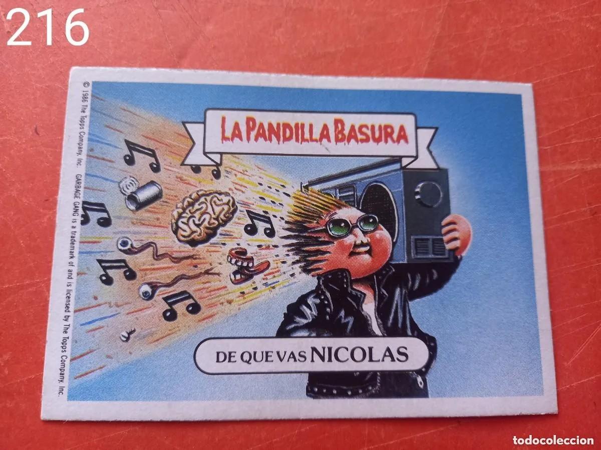 Coleccionismo cromos antiguos: Cromo n.216 la pandilla basura (album azul) sin pegar