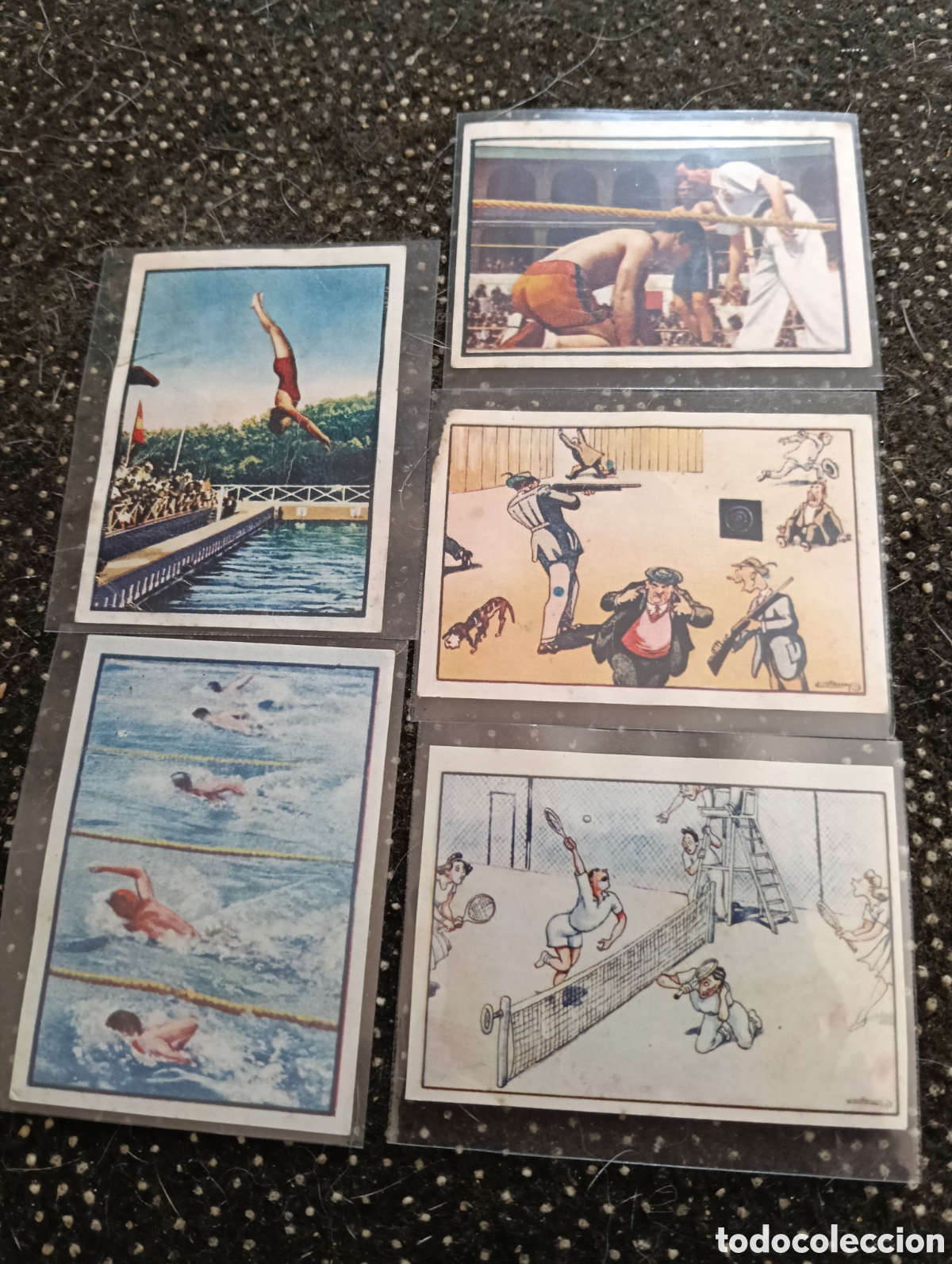 Coleccionismo cromos antiguos: 5 cromos 2&deg; Album Gallina Blanca Serie deportes, sin pegar.