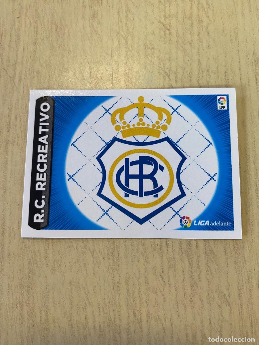 Coleccionismo cromos antiguos: Cromos sin pegar liga BBVA 2014-15 escudos Recreativos de Huelva