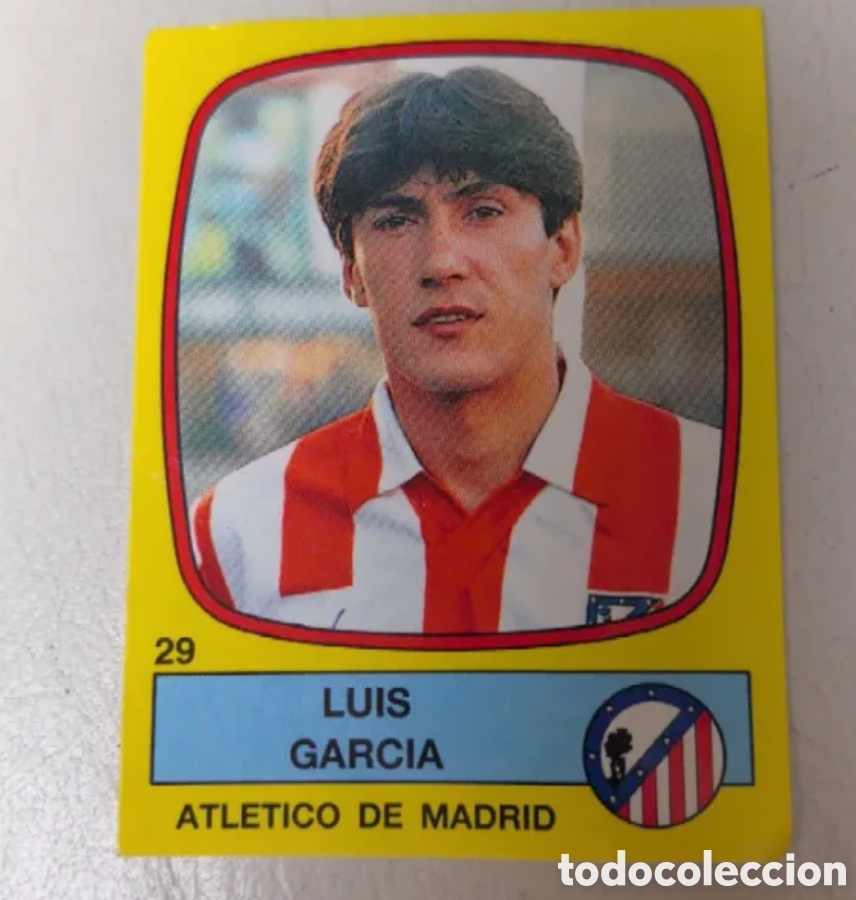 Coleccionismo cromos antiguos: Cromos adhesivo luis Garc&iacute;a atl&eacute;tico de Madrid